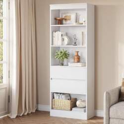 Bookcase with Open Compartment Wooden Kitchen