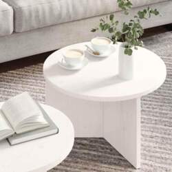 Coffee Table Set 2-Piece White Solid