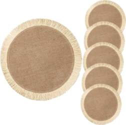 DOITOOL Runde Gewebte Jute Platzdeckchen mit