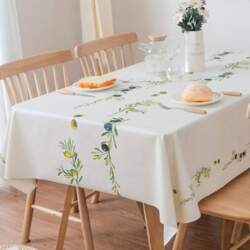 Durable Vinyl Tablecloth for Rectangular Tables