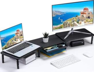 ETHU Dual Monitor Stand, Height Adjustable