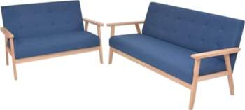 Fengshui Sofa Set 2-Teilig Polyester Blau