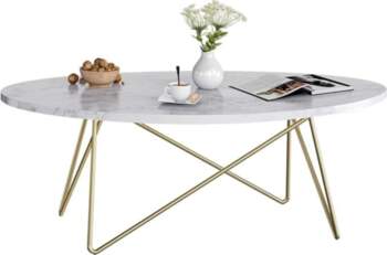 FirFurd Coffee Table Marble Look Side