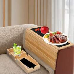 Foldable Sofa Tray Armrest, Bamboo Couch