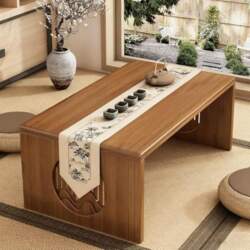 Folding Coffee Table Bamboo Floor Table