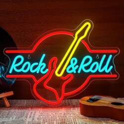 Ģitāra Rock & Roll neona zīme