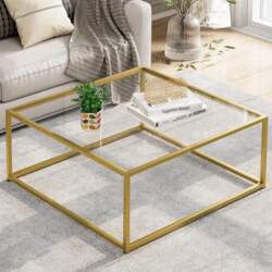 Glass Coffee Table, Small Square Coffee