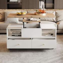 Height-adjustable coffee table with folding function
