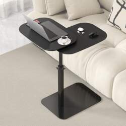 Height Adjustable Side Table C Shape