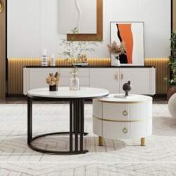 High Gloss Round MDF Coffee Table