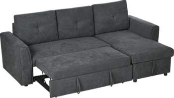 HOMCOM Corner Sofa Bed with Bed