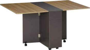 HOMCOM Folding Dining Table on Wheels
