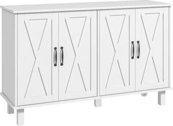 HOMCOM Kitchen Sideboard 2 Cupboard Double
