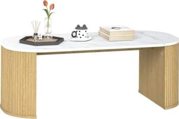 HOMCOM Oval Coffee Table Side Table