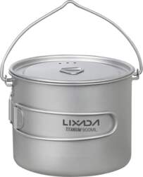 HUIOP Titanium Pot 750ml/900ml/1100ml Ultralight Titanium