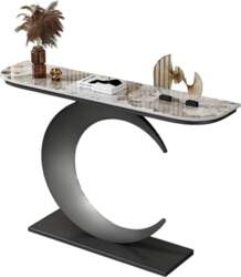 Industrial Style Half Moon Console Table
