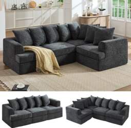 LUXOAK 89" L Couch, Chenille Modular