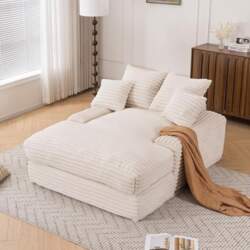 Luxury Cord Sofa without Assembly, Cloud