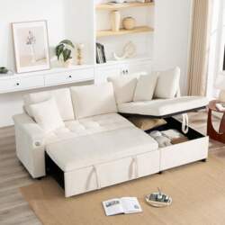 Merax Corner Sofa with Sleep Function