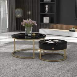 Merax Nesting Coffee Table, Round Coffee