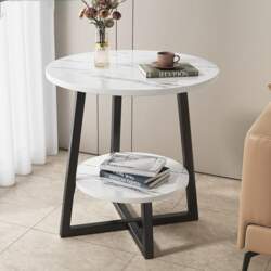 Metal Side Table with 2 Levels