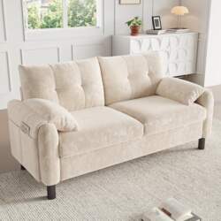 Modern 2-Seater Sofa, Comfortable Upholstered Sofa