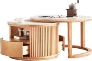 Modern Coffee Table Set with Stone