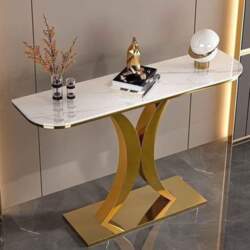 Modern Console Sofa Table with Geometric