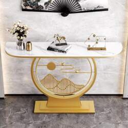 Modern Console Table with Metal Base