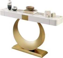 Modern Marble Console Table with Metal