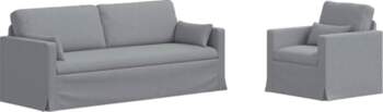 Modulares Sofa Set Hellgrau aus Stoff
