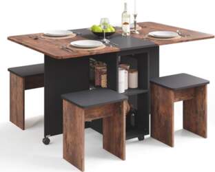 Mondeer Folding Dining Table with 4