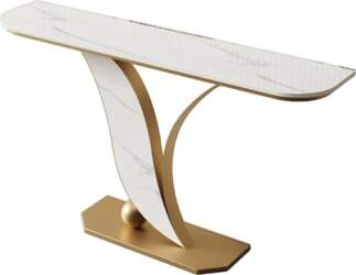 Narrow Console Table with Marble Table