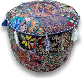 Ottoman Pouf Cover Decorative Patchwork Comfortable