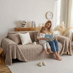 Rabbit Plush Fleece Sofa Throw: Thick