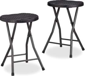 Relaxdays Bastian Folding Stool Round Set