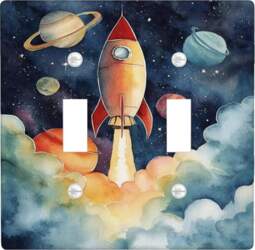 Rocket Double Light Switch Cover Plate