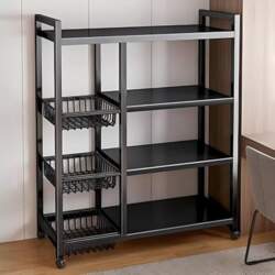 Rolling Kitchen Cart with Adjustable Shelves