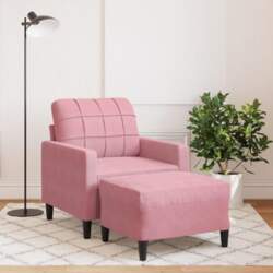 Rosa Sessel mit Hocker 77x77x80 cm