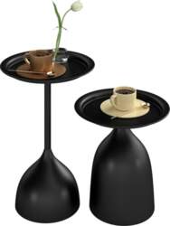 Round Coffee Table, Set of 2