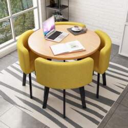 Round Dining Table and Chairs Set