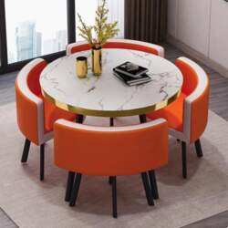 Round Dining Table with 4 Chairs
