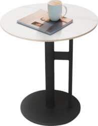 Round Side Table with Black Marble