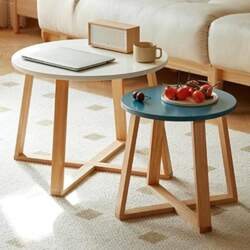 Round Trapezoidal Frame Coffee Table Set