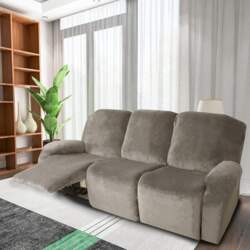 Samt-Sofabezug-Set for Relaxsofas – Rutschfester Stretchbezug