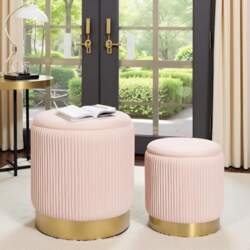 Set of 2 Stools with Storage