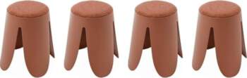 Set of 4 Stackable Stools Terracotta