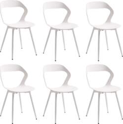 Set of 6 Plastic Dining Chairs