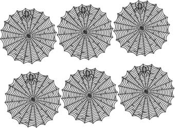 Set of 6 Round Halloween Spider