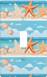 Shell Sand Print Graphic Decor Single